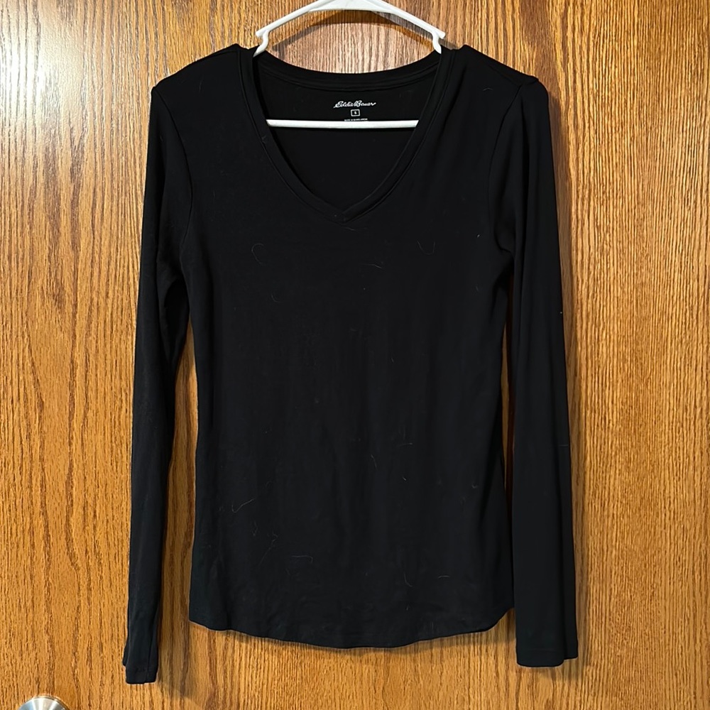 Eddie bauer black V-neck long sleeve top